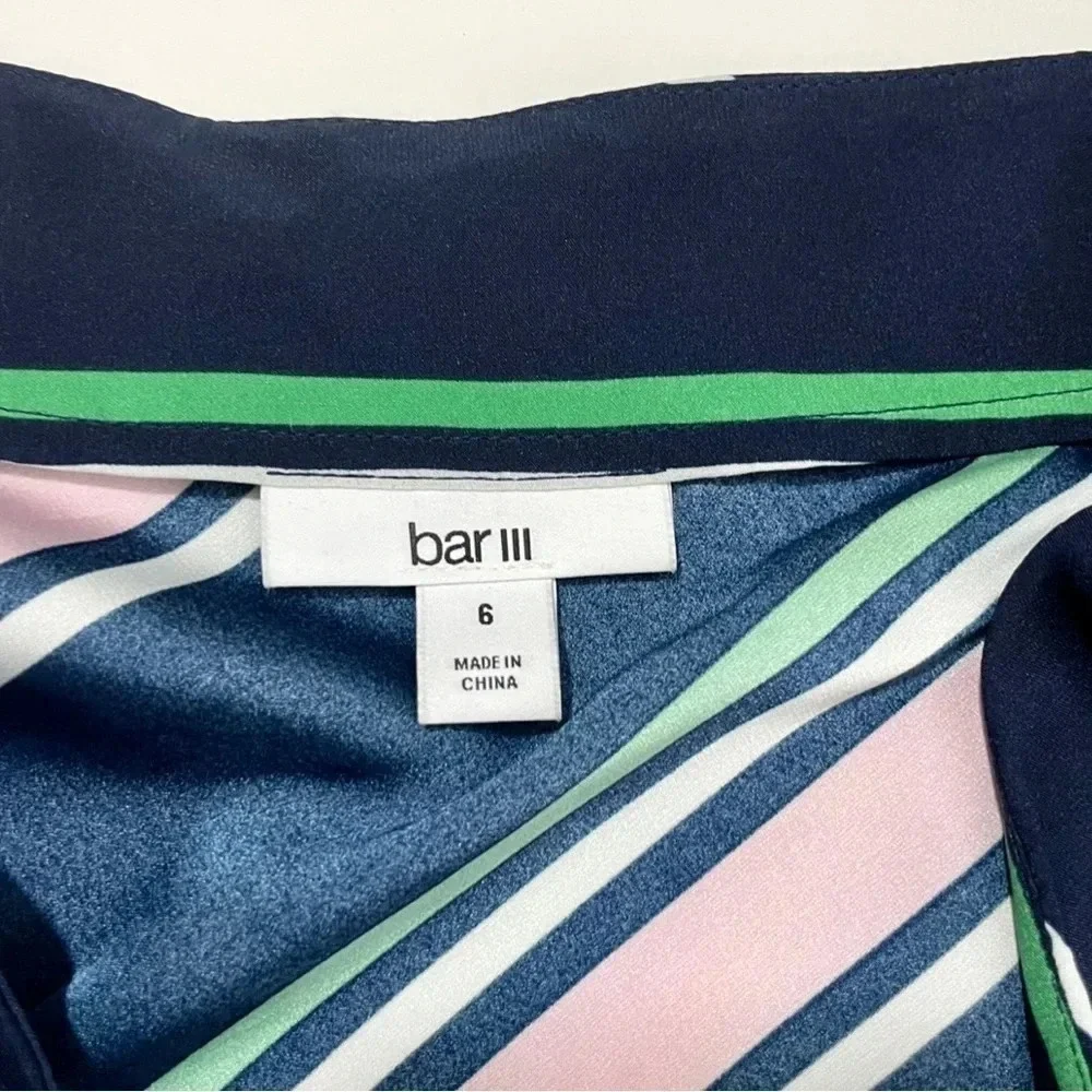Bar lll Far Side Striped Asymmetrical Skirt Size 6 NWT